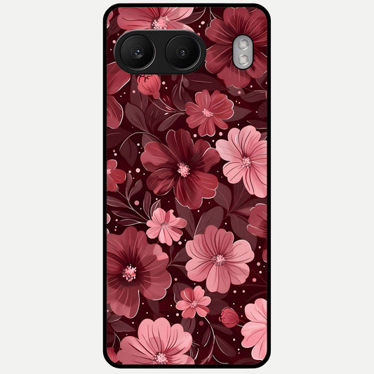  Flower Blush Bloom Glass Case For Oneplus Nord 4 back cover – full design glossy printed glass finish