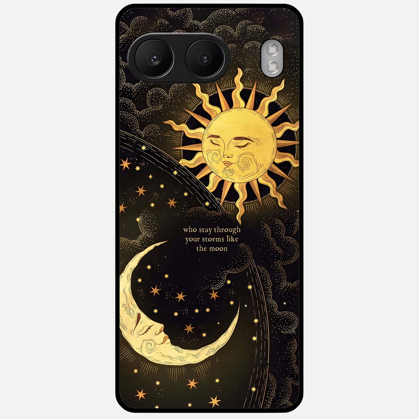  Golden Lunar Love Glass Case For Oneplus Nord 4 back cover – full design glossy printed glass finish