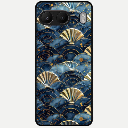  Golden Wave Luxe Glass Case For Oneplus Nord 4 back cover – full design glossy printed glass finish