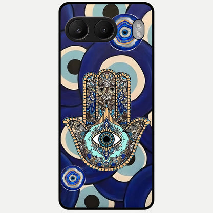  Hamsa Divine Guard Glass Case For Oneplus Nord 4 back cover – full design glossy printed glass finish