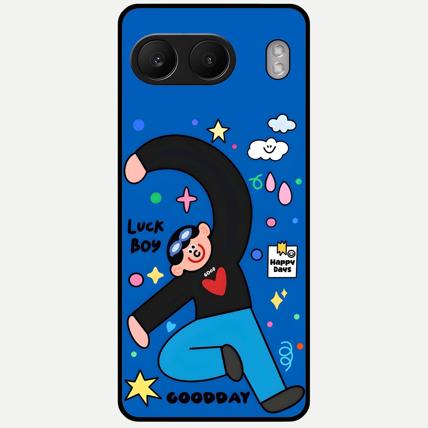  Happy Luck Vibe Glass Case For Oneplus Nord 4 back cover – full design glossy printed glass finish