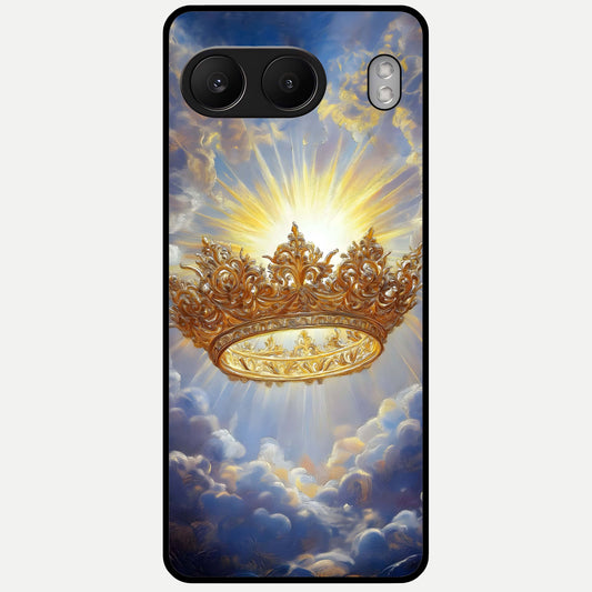  Heavenly Crown Light Glass Case For Oneplus Nord 4 back cover – full design glossy printed glass finish