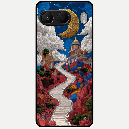  Heavenly Moon Path Glass Case For Oneplus Nord 4 back cover – full design glossy printed glass finish