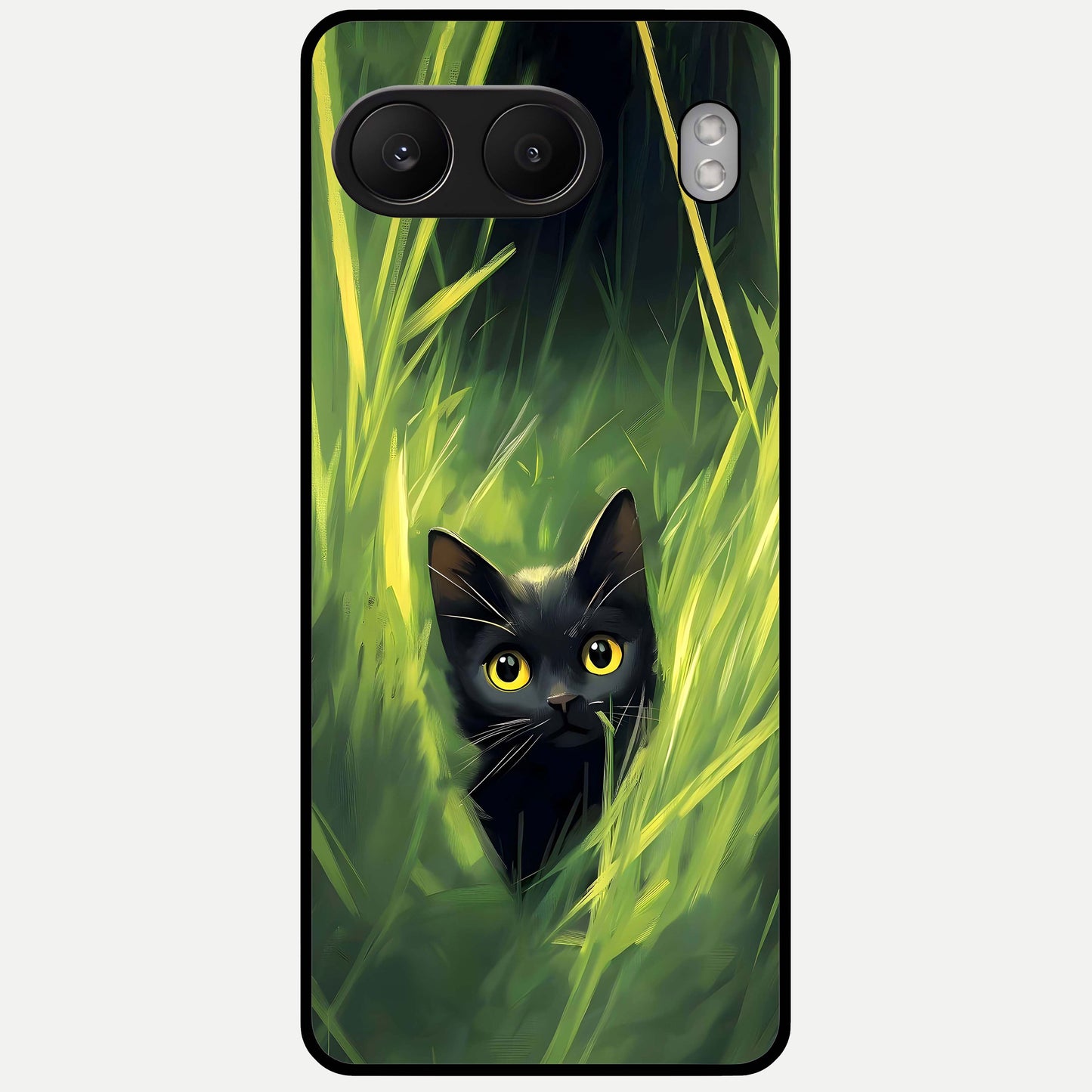  Hidden Cat Whisper Glass Case For Oneplus Nord 4 back cover – full design glossy printed glass finish