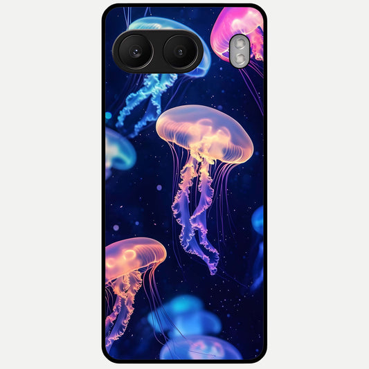  Jellyfish Pattern Glass Case For Oneplus Nord 4 back cover – full design glossy printed glass finish