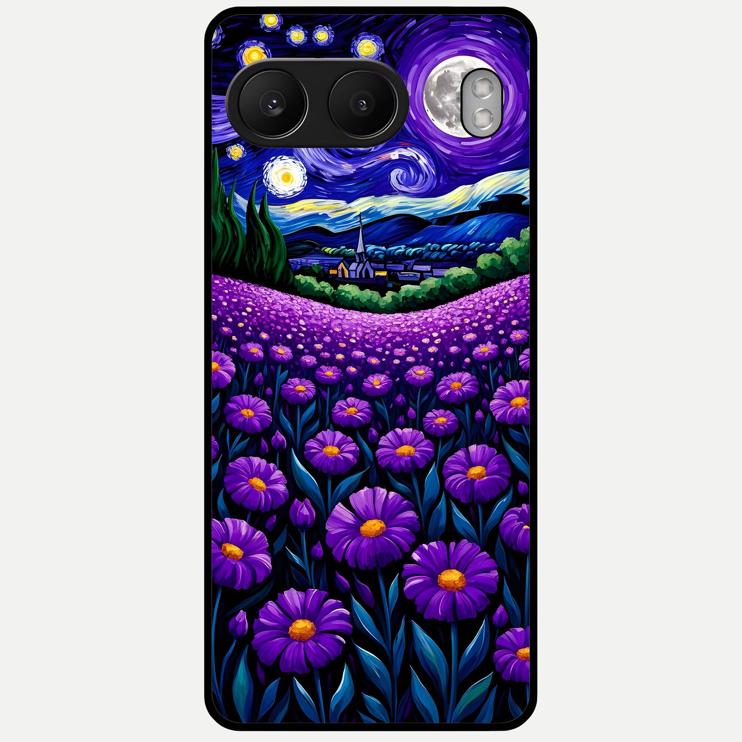 Lavender Moon Field Glass Case For Oneplus Nord 4 back cover – full design glossy printed glass finish