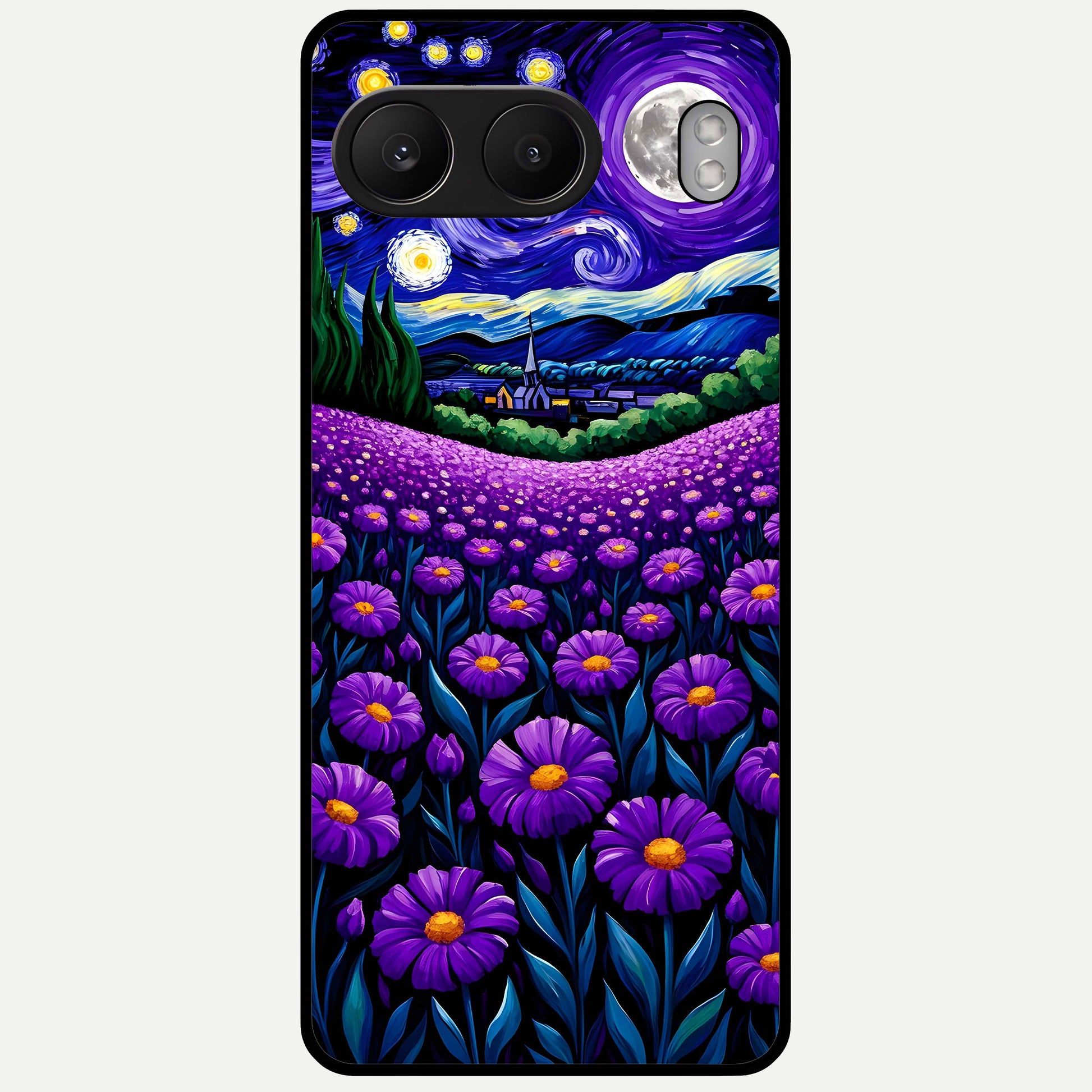  Lavender Moon Field Glass Case For Oneplus Nord 4 back cover – full design glossy printed glass finish