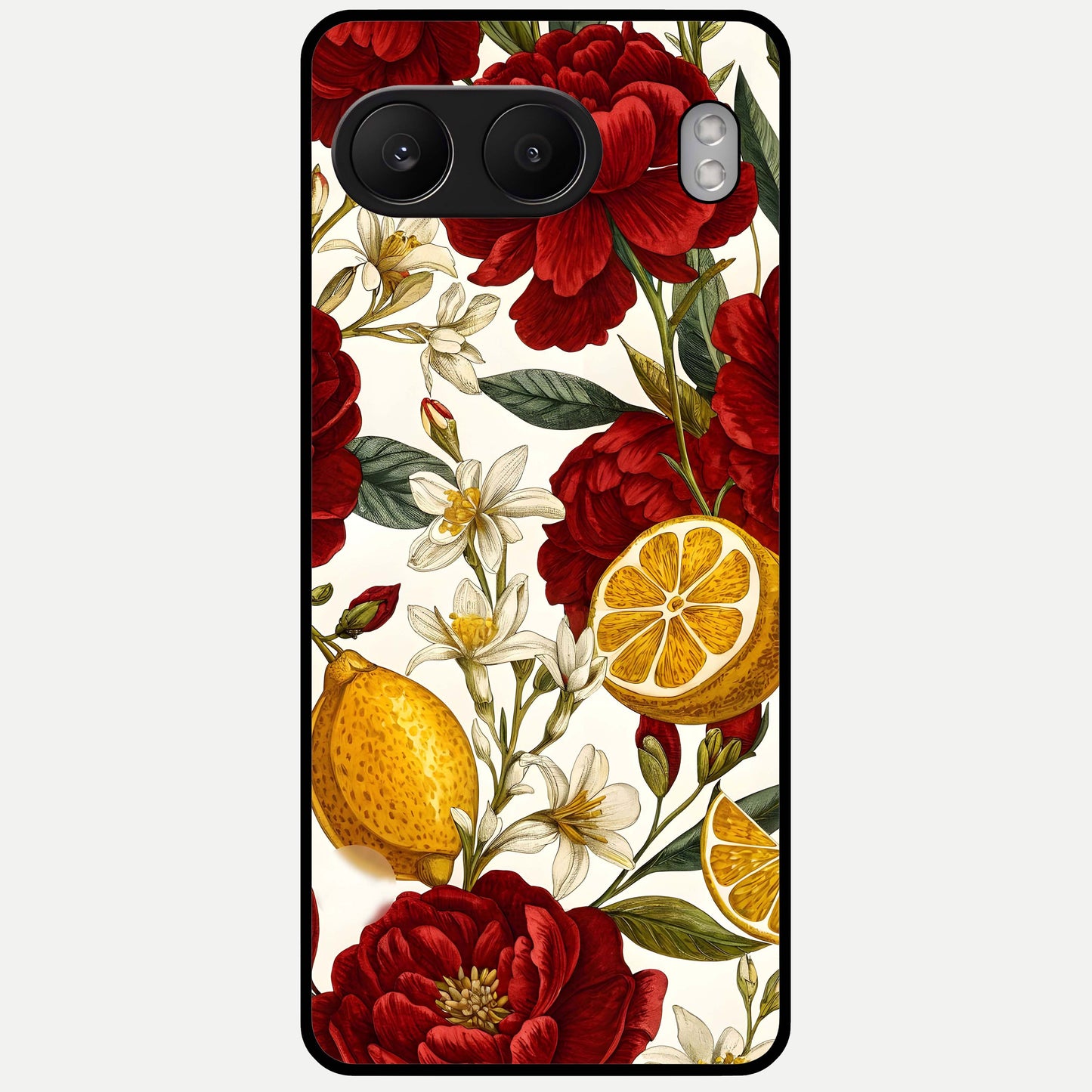  Lemon Rose Charm Glass Case For Oneplus Nord 4 back cover – full design glossy printed glass finish