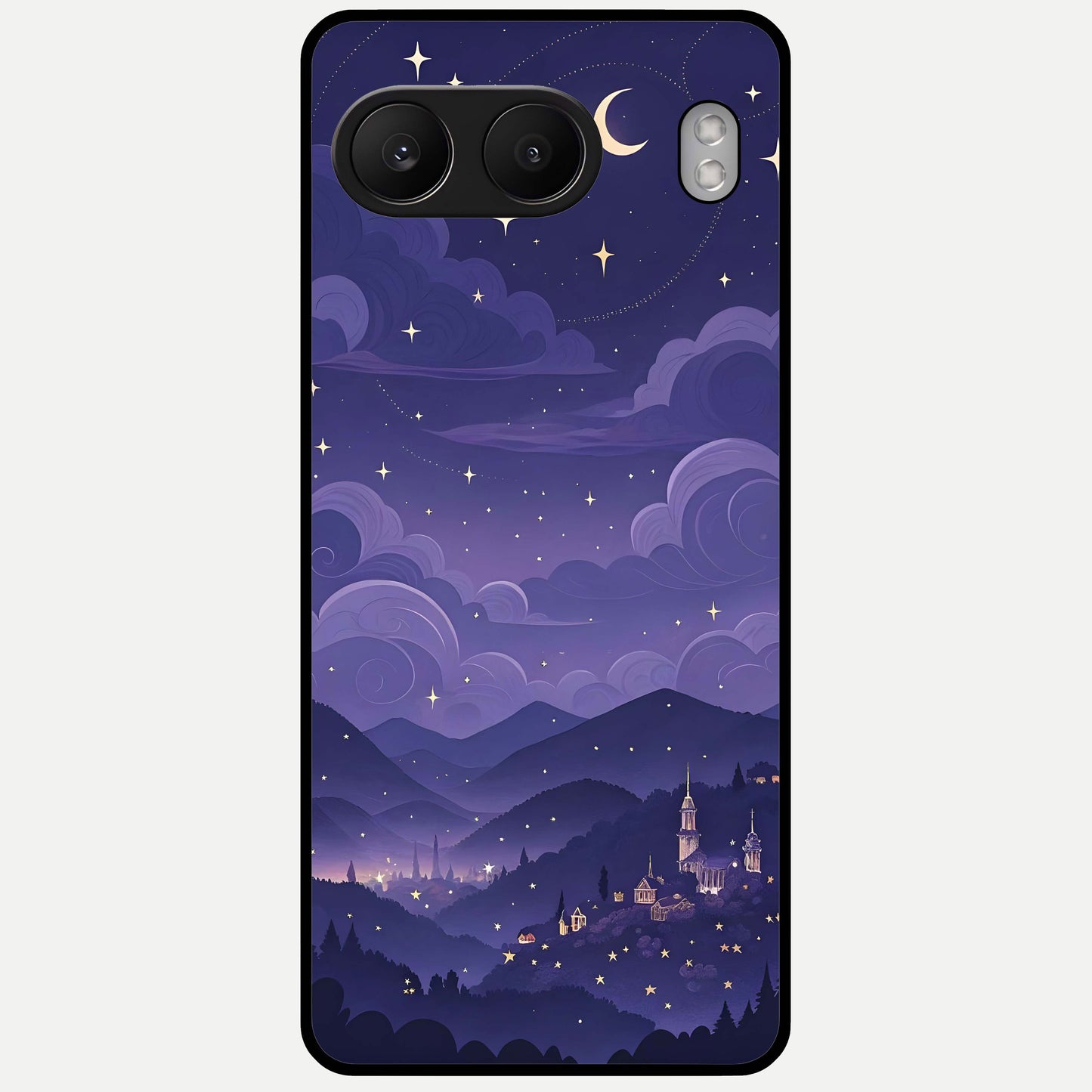  Minimal Night View Glass Case For Oneplus Nord 4 back cover – full design glossy printed glass finish