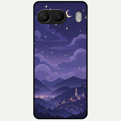  Minimal Night View Glass Case For Oneplus Nord 4 back cover – full design glossy printed glass finish