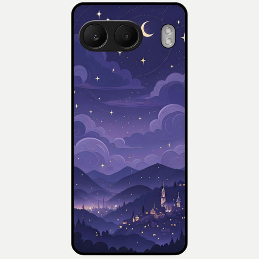  Minimal Night View Glass Case For Oneplus Nord 4 back cover – full design glossy printed glass finish