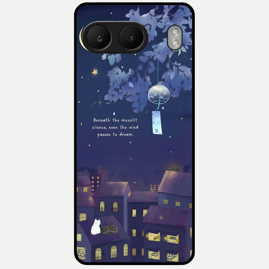  Moonlit Cat Silence Glass Case For Oneplus Nord 4 back cover – full design glossy printed glass finish