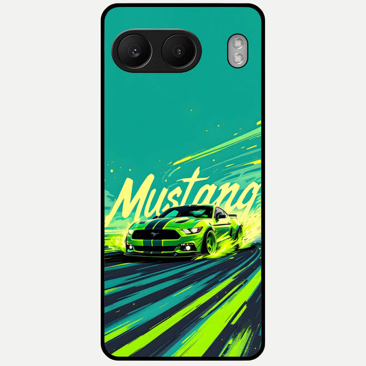  Mustang Bang Glass Case For Oneplus Nord 4 back cover – full design glossy printed glass finish