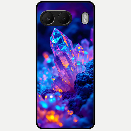  Neon Aura Shards Glass Case For Oneplus Nord 4 back cover – full design glossy printed glass finish