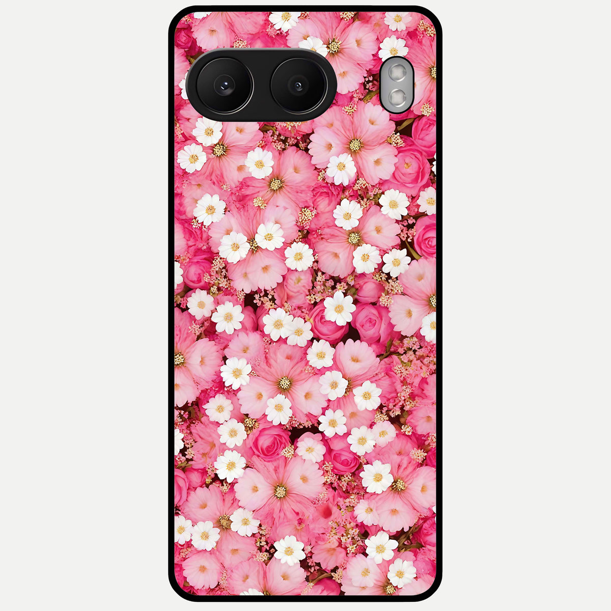  Pink Daisy Bliss Glass Case For Oneplus Nord 4 back cover – full design glossy printed glass finish