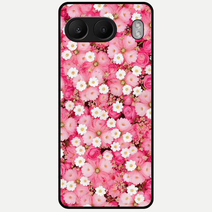  Pink Daisy Bliss Glass Case For Oneplus Nord 4 back cover – full design glossy printed glass finish