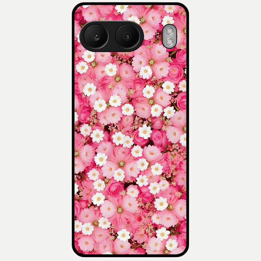  Pink Daisy Bliss Glass Case For Oneplus Nord 4 back cover – full design glossy printed glass finish