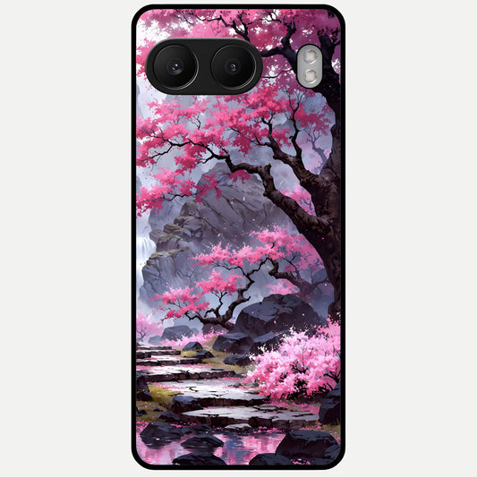  Pink Sunflower Glow Glass Case For Oneplus Nord 4 back cover – full design glossy printed glass finish