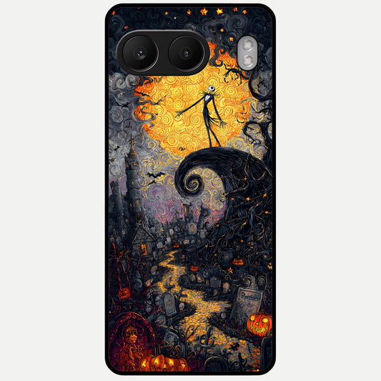  Pumpkin Moonlight Tale Glass Case For Oneplus Nord 4 back cover – full design glossy printed glass finish