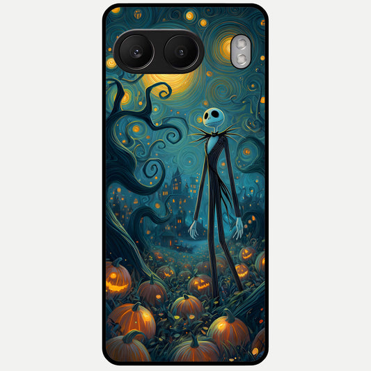  Pumpkin Moon Night Glass Case For Oneplus Nord 4 back cover – full design glossy printed glass finish
