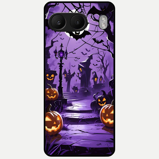  Pumpkin Patch Halloween Glass Case For Oneplus Nord 4 back cover – full design glossy printed glass finish