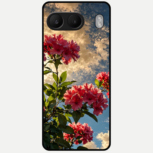  Red Bloom Skies Glass Case For Oneplus Nord 4 back cover – full design glossy printed glass finish