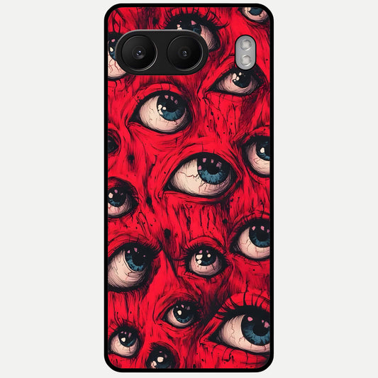  Red Eyes Pattern Glass Case For Oneplus Nord 4 back cover – full design glossy printed glass finish