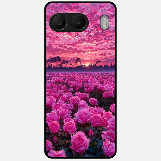  Rose Sunset Valley Glass Case For Oneplus Nord 4 back cover – full design glossy printed glass finish