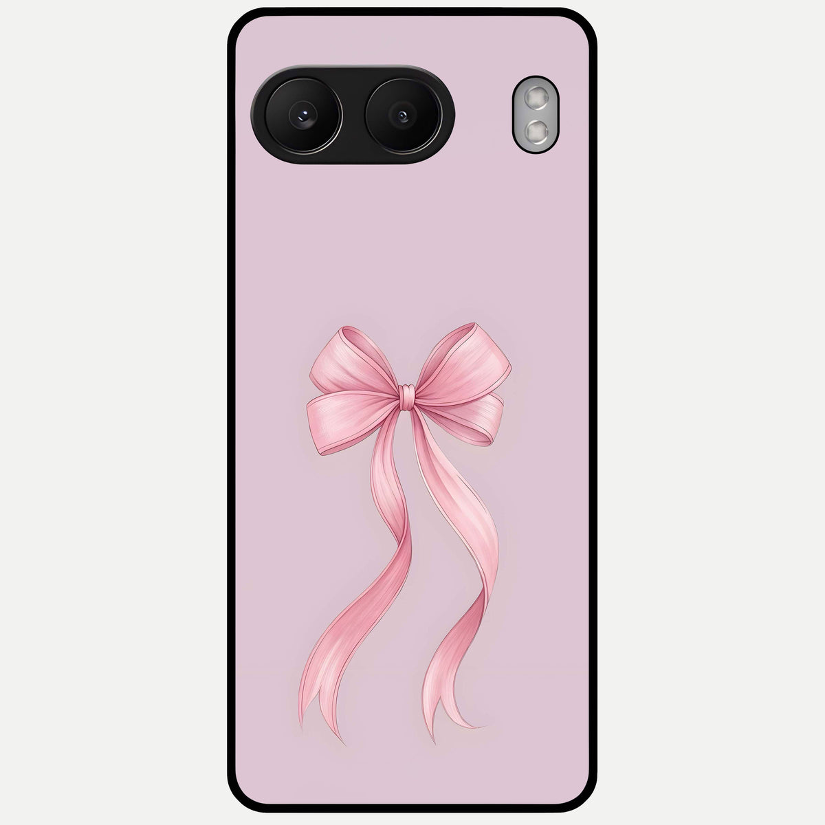  Soft Blush Bow Glass Case For Oneplus Nord 4 back cover – full design glossy printed glass finish