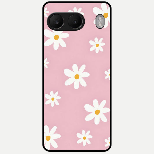  Soft Daisy Bliss Glass Case For Oneplus Nord 4 back cover – full design glossy printed glass finish