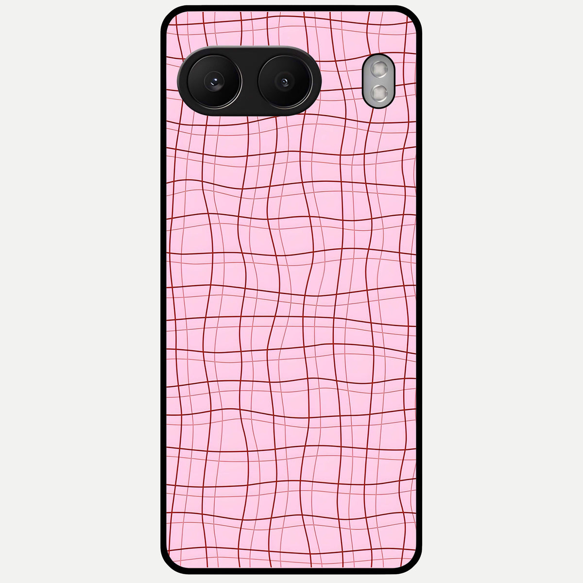  Soft Grid Bliss Glass Case For Oneplus Nord 4 back cover – full design glossy printed glass finish