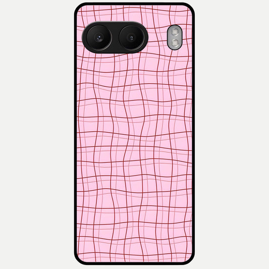  Soft Grid Bliss Glass Case For Oneplus Nord 4 back cover – full design glossy printed glass finish
