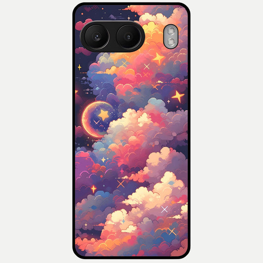  Starlit Dream Clouds Glass Case For Oneplus Nord 4 back cover – full design glossy printed glass finish
