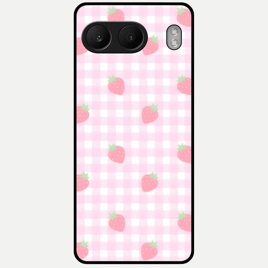  Strawberry Picnic Love Glass Case For Oneplus Nord 4 back cover – full design glossy printed glass finish