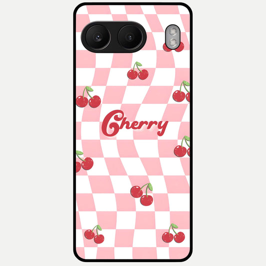  Sweet Cherry Vibes Glass Case For Oneplus Nord 4 back cover – full design glossy printed glass finish