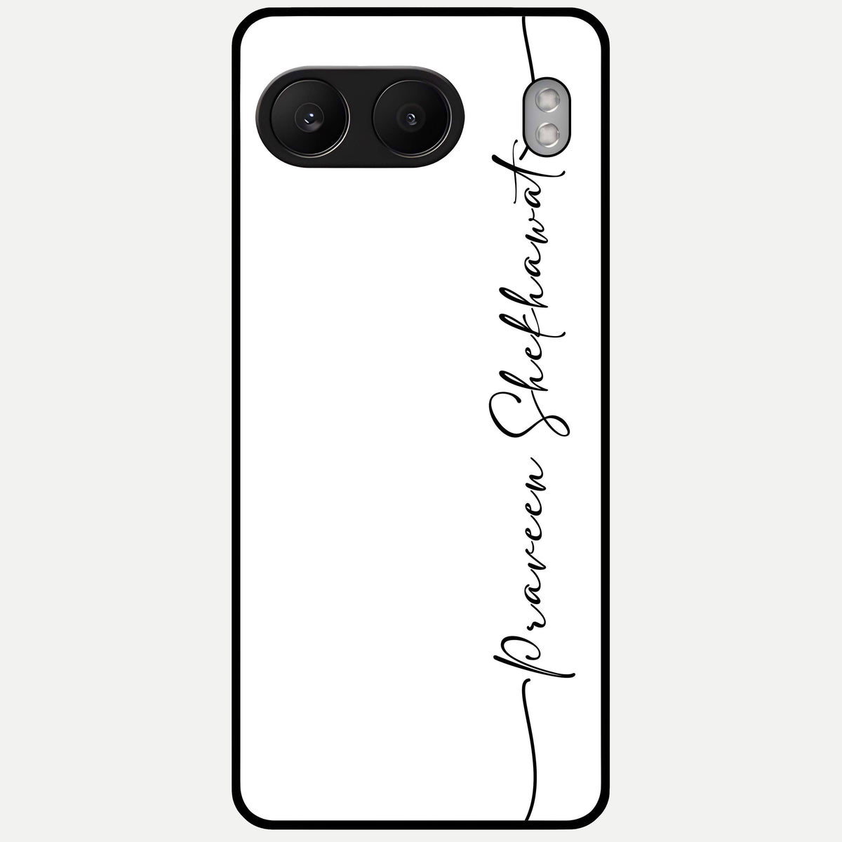  White Tune Custom Name Glass Case For Oneplus Nord 4 back cover – personalized glossy printed glass finish
