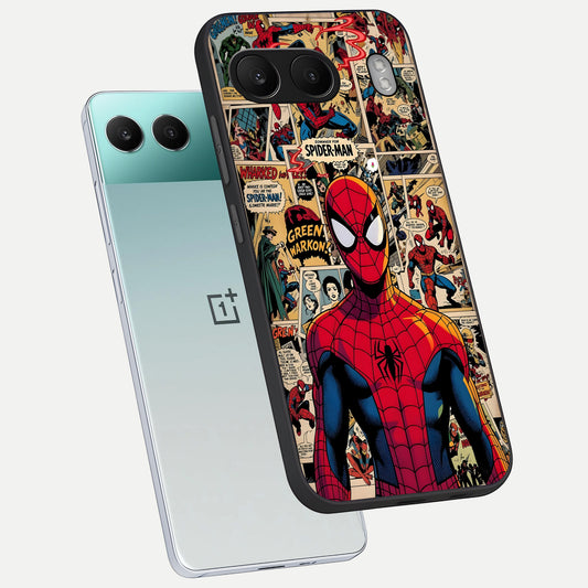  Aesthetic Spider phone case For Oneplus Nord 4 showing premium glass back cover with detailed artwork