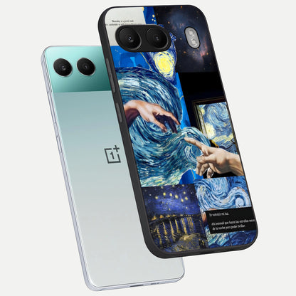  Aesthetic Vando Hands phone case For Oneplus Nord 4 showing premium glass back cover with detailed artwork