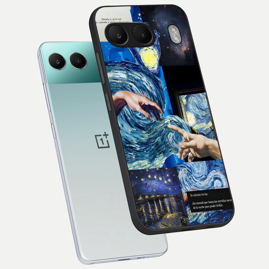  Aesthetic Vando Hands phone case For Oneplus Nord 4 showing premium glass back cover with detailed artwork