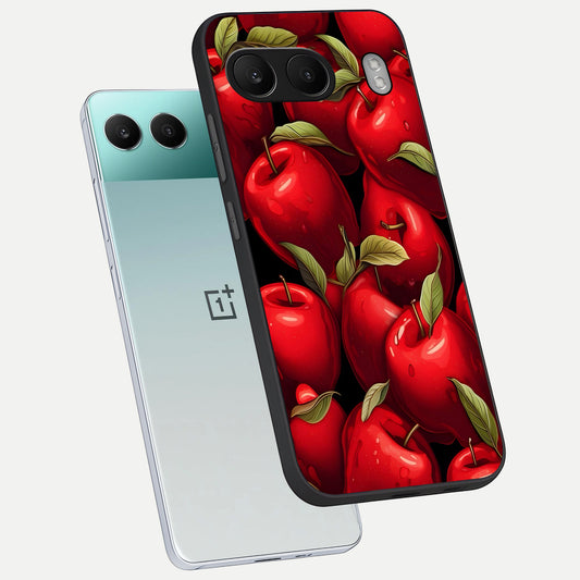  Apple Pattern phone case For Oneplus Nord 4 showing premium glass back cover with detailed artwork