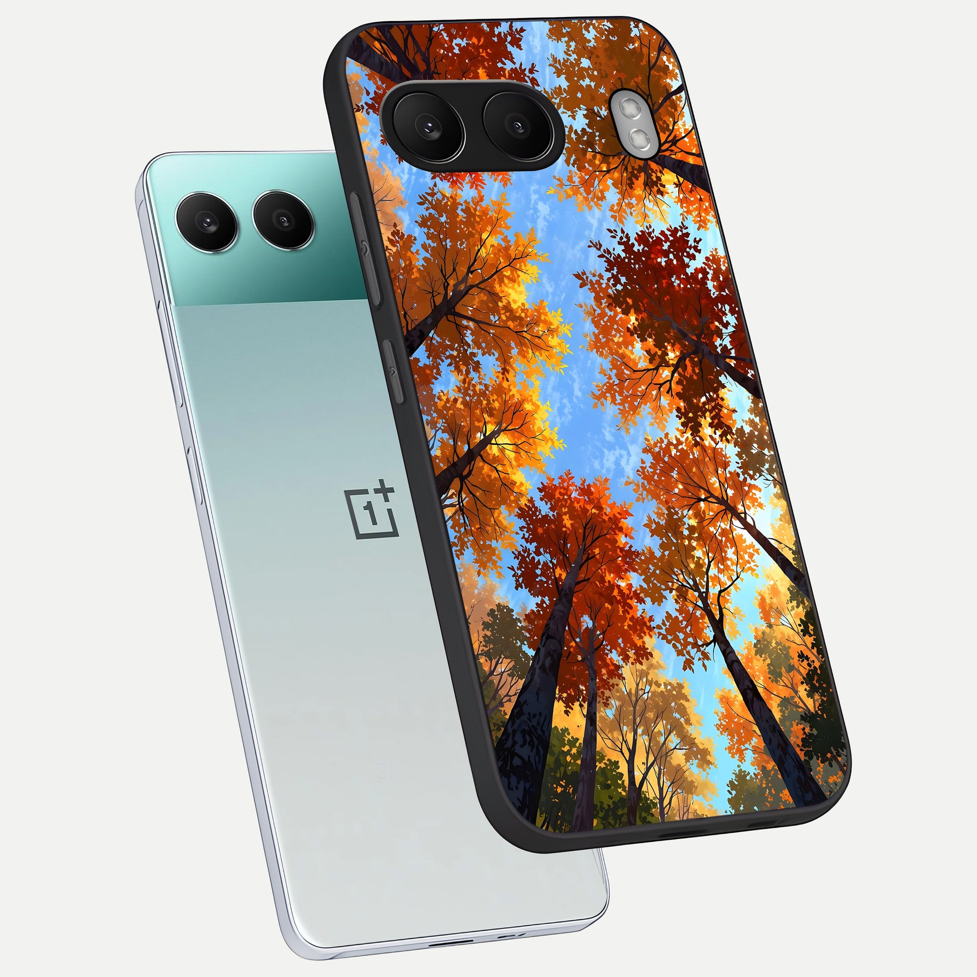  Autumn Sky Rise phone case For Oneplus Nord 4 showing premium glass back cover with detailed artwork