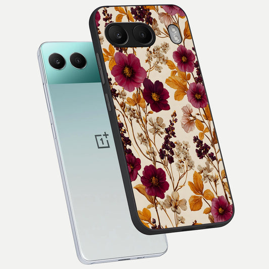  Autumn Wine Bloom phone case For Oneplus Nord 4 showing premium glass back cover with detailed artwork