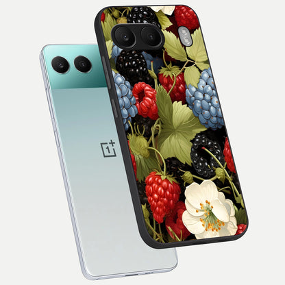  Berry Bloom Charm phone case For Oneplus Nord 4 showing premium glass back cover with detailed artwork