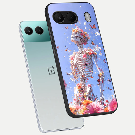  Bloom Beyond Bones phone case For Oneplus Nord 4 showing premium glass back cover with detailed artwork