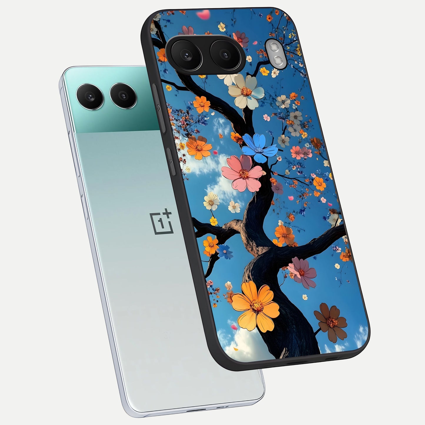  Blossom Dream Sky phone case For Oneplus Nord 4 showing premium glass back cover with detailed artwork