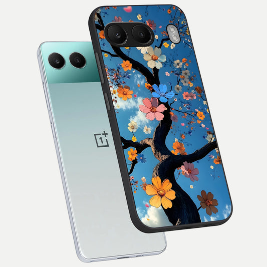  Blossom Dream Sky phone case For Oneplus Nord 4 showing premium glass back cover with detailed artwork