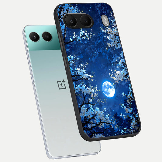  Blossom Moonlight Sky phone case For Oneplus Nord 4 showing premium glass back cover with detailed artwork