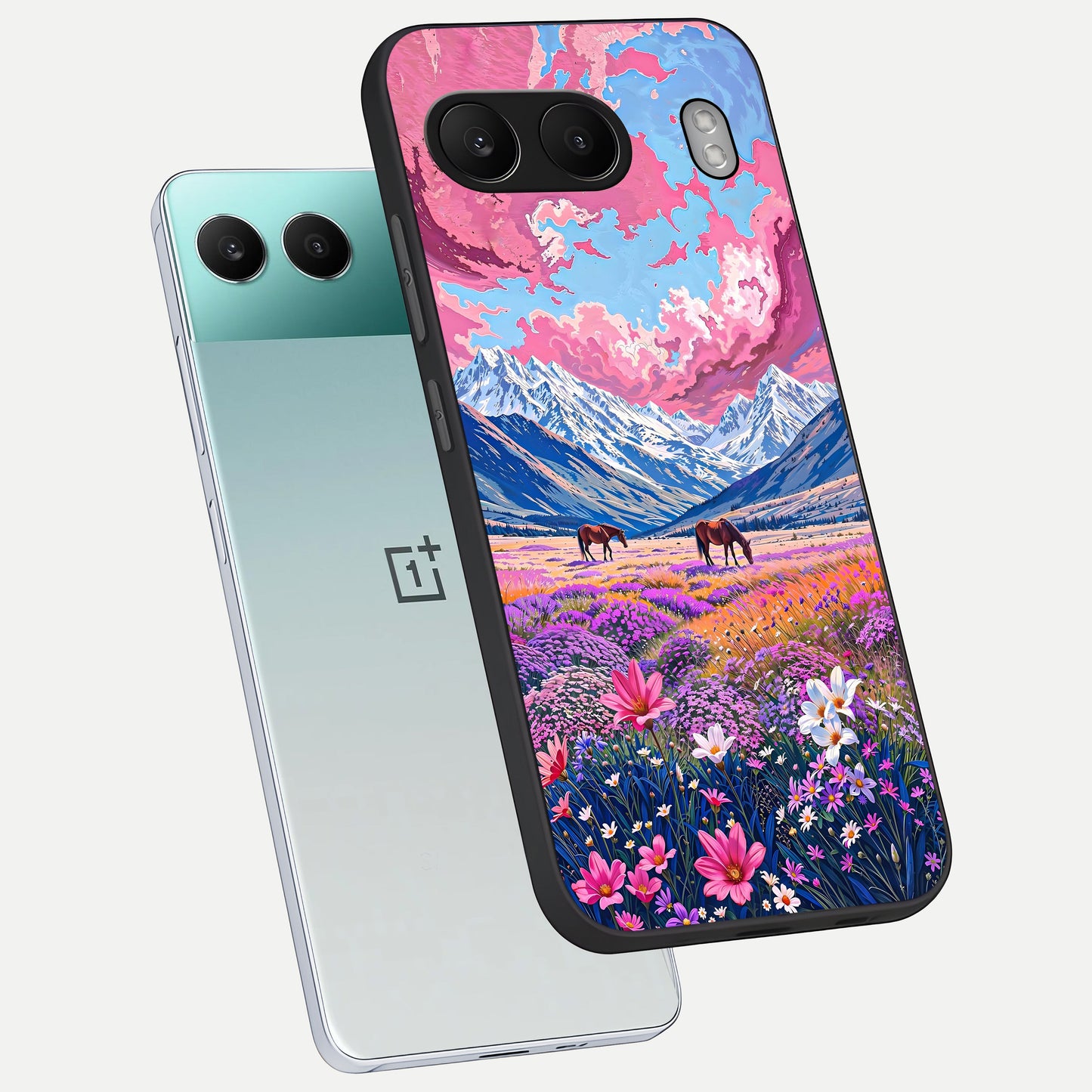 Blossom Valley Dream phone case For Oneplus Nord 4 showing premium glass back cover with detailed artwork
