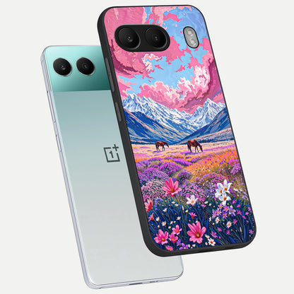  Blossom Valley Dream phone case For Oneplus Nord 4 showing premium glass back cover with detailed artwork
