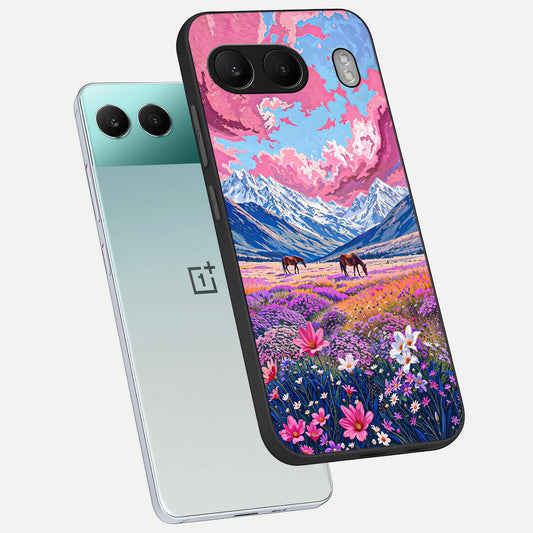  Blossom Valley Dream phone case For Oneplus Nord 4 showing premium glass back cover with detailed artwork